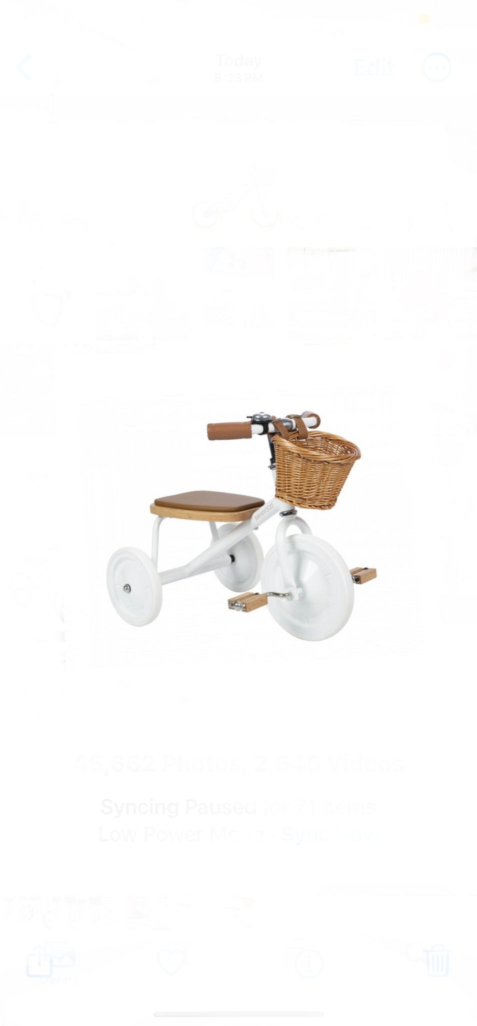 Vintage-Look Trike with Push Bar