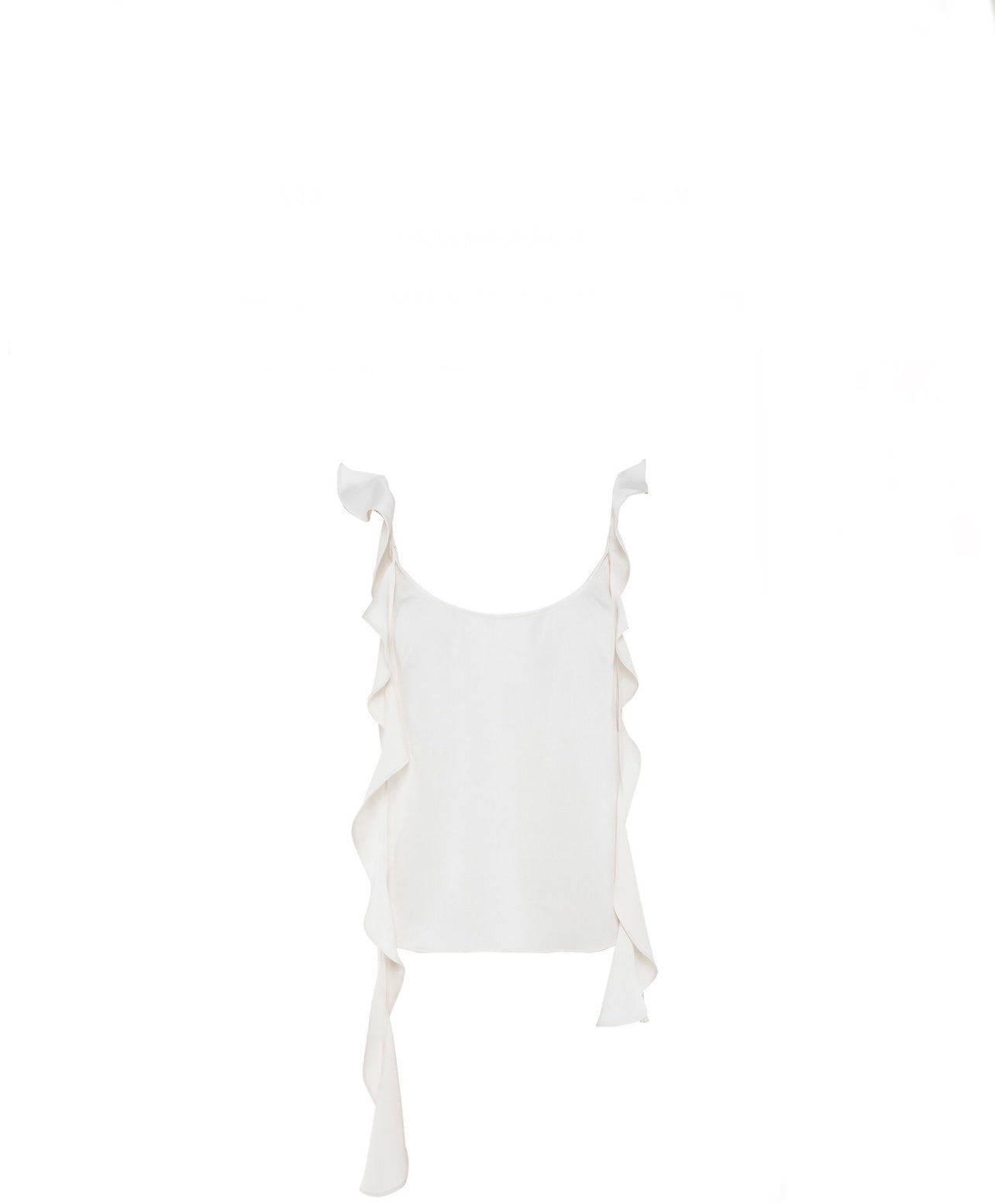 CLEA Aurora Ribbon Ruffle Satin Top