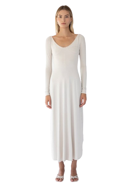 TROIS THE LABEL Betty Dress in BONE