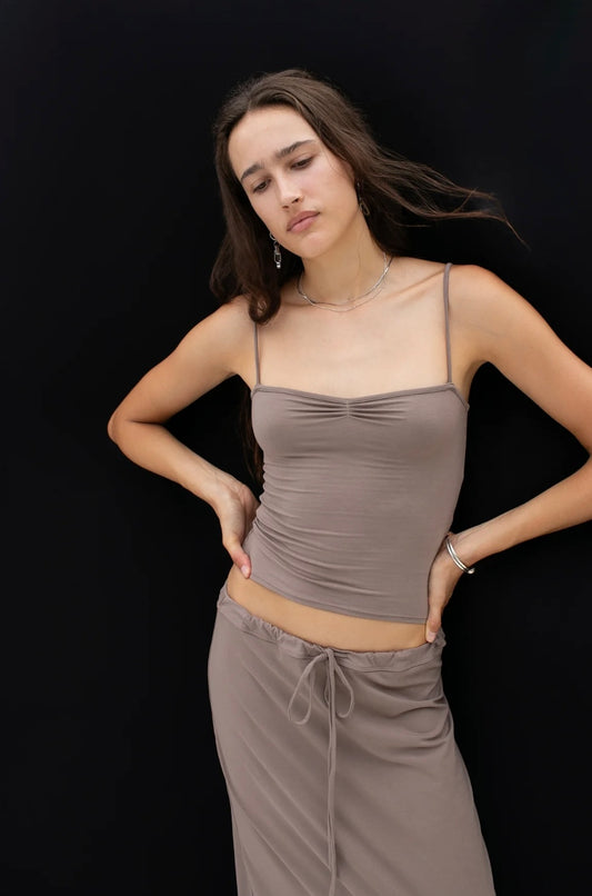 TROIS THE LABEL Eva Top in SABLE