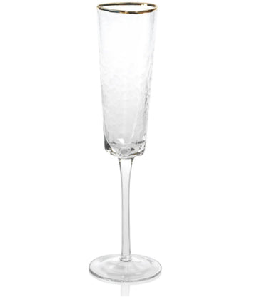 ZODAX Aperitivo Gold Rimmed Flutes Set of 4