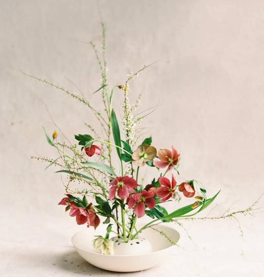 Ceramic Flower Frog Bowl Vase