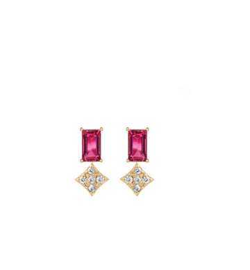 Gianna Stud Earrings with Pink Tourmaline