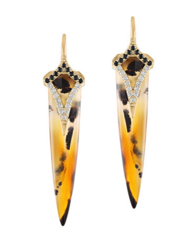 Leopard Agate Point Earrings