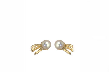 18K Gold & Cultured Pearl Earrings