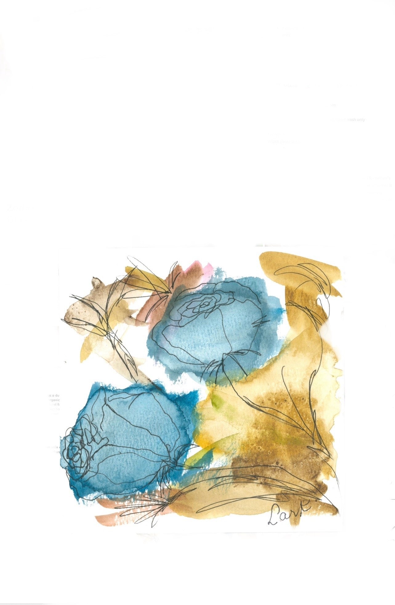 LARK Original matted watercolor
