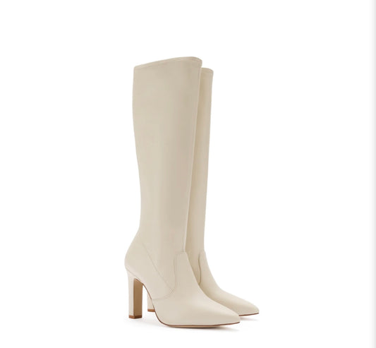 The Christy Boot in Iced Vegan Leather