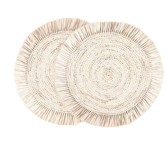 Fringe Raffia Set of 2 Placemats
