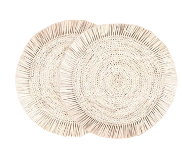 Fringe Raffia Set of 2 Placemats