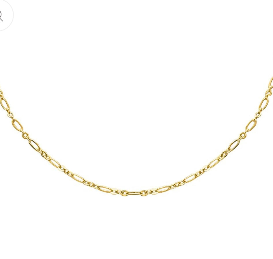 Paperclip Chain 20" Gold Plated Adjustable