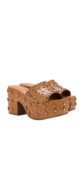 Miso Platform Sandal in Biscuit Leather