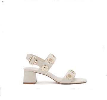 Milan Sandal in Ivory Leather