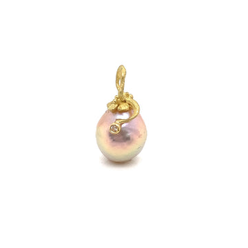 Tahitian Pearl, 18K Yellow Gold & Diamond Pendant
