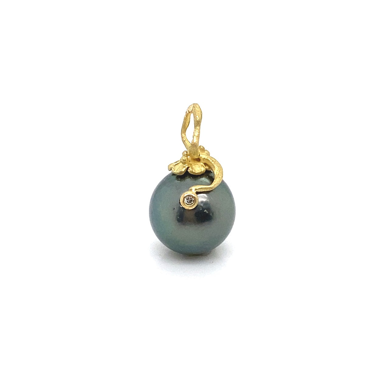 Tahitian Pearl, 18K Gold & Diamond Pendant