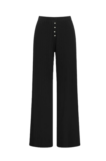 LESET Pointelle Boxer Pant in BLACK