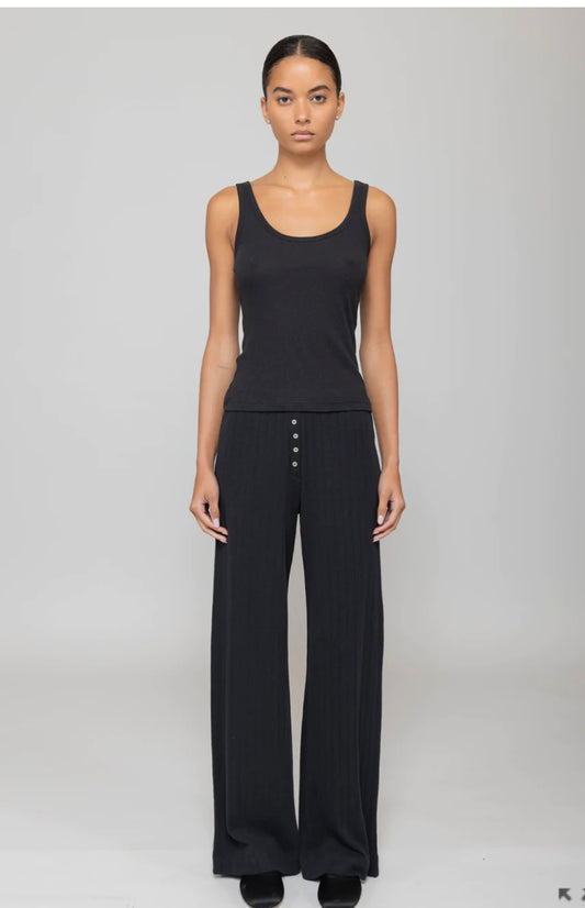 LESET Pointelle Boxer Pant in BLACK