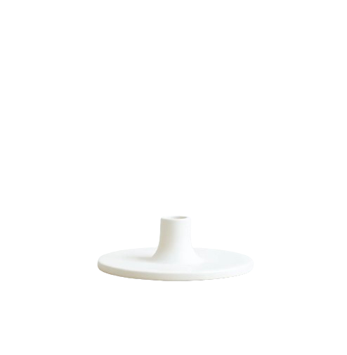 Ceramic Taper Holder in Matte White