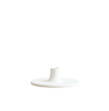 Ceramic Taper Holder in Matte White