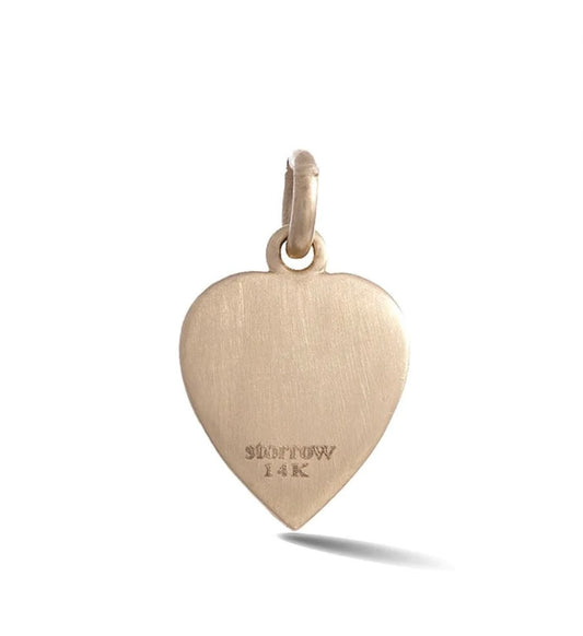 14K Gold & Labradorite Anne Diamond Heart Charm