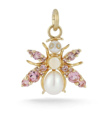14k Gold & Gemstone Beatrice Bee Charm