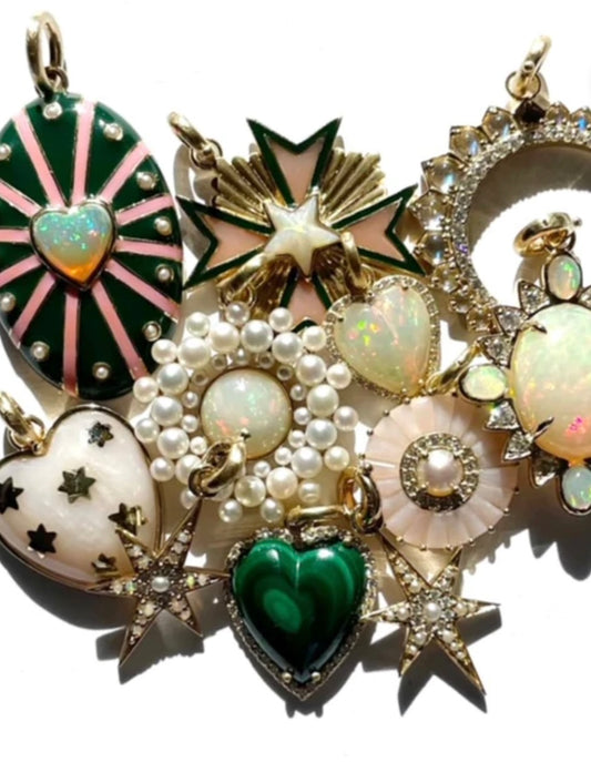 14K Gold, Opal, Pearl & Diamond Stella Charm