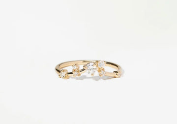 Organic Triangle Brilliant Cut Diamond Ring