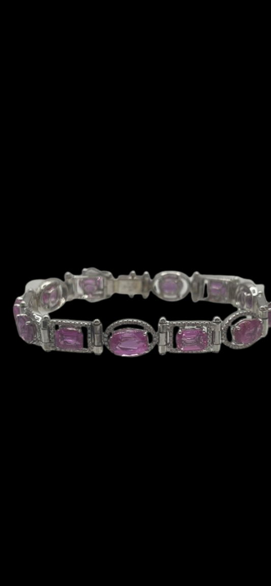 LARK LUXURIES COLLECTION CEZANNE pink sapphire & diamond bracelet