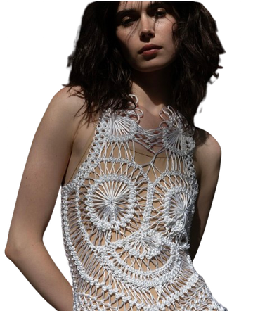Crochet Maxi Dress in WHITE -or- BLACK
