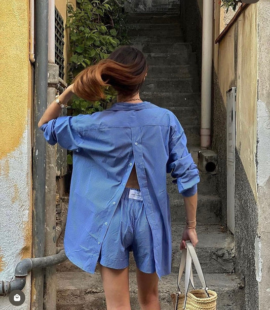 PARISIENNE ET ALORS  Tour Striped  Button Down Shirt