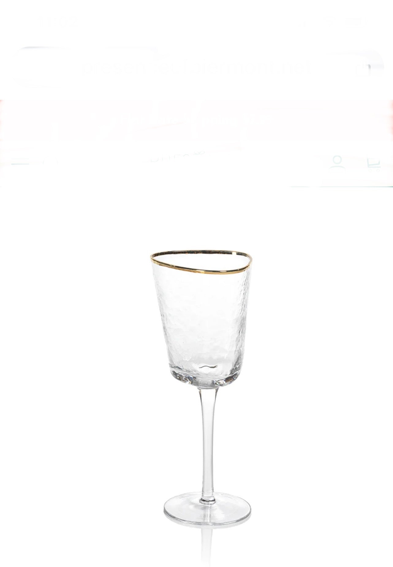 ZODAX Gold Rimmed Wine Glasses Set of 4