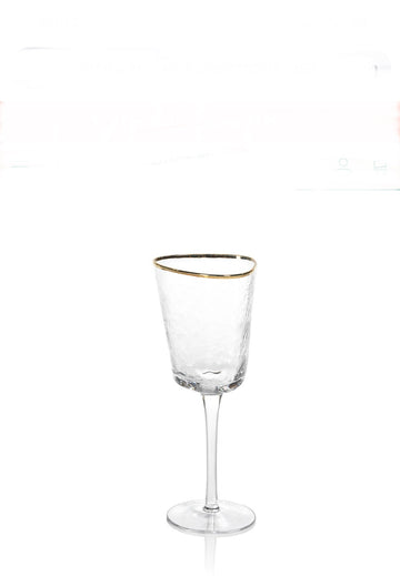 ZODAX Gold Rimmed Wine Glasses Set of 4