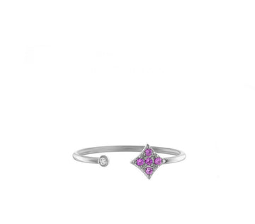 Essentials Open Ring with Pink Sapphires